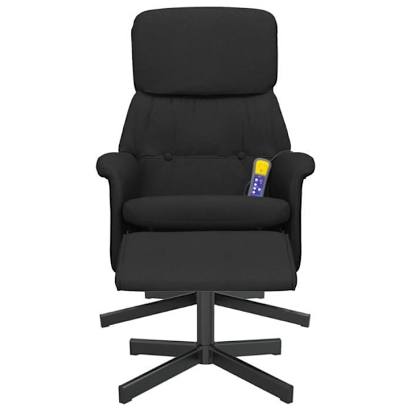TV-recliner fåtölj med massagefunktion, lutbar med fotstöd i svart tyg DEC026870 Svart