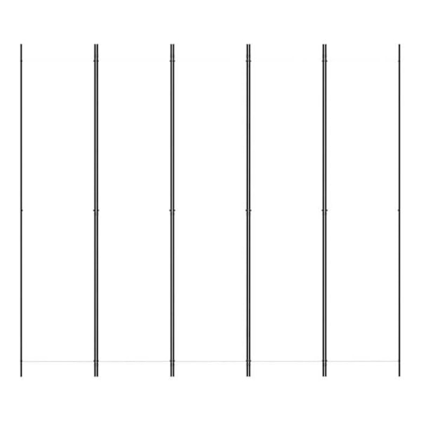 Paravent avskiljare för rum, 5 paneler, 250 x 220 cm, vit tyg och järn DEC030948 Vit