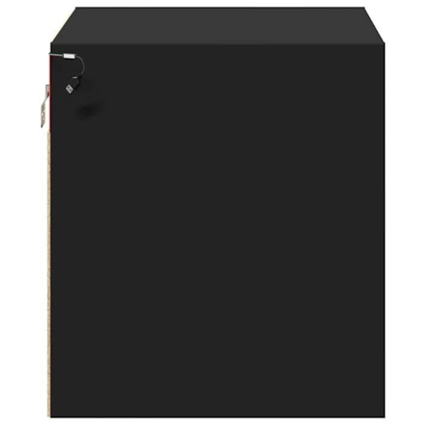 Væghængt natbord med LED-lys 50 x 31 x 35 cm i sort ingeniørtræ DEC034204 kastanj