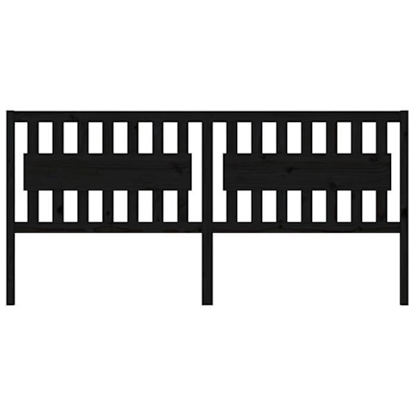 Hovedgavl til soveværelse møbel 205,5 x 4 x 100 cm sort fyrretræ TDL0202159