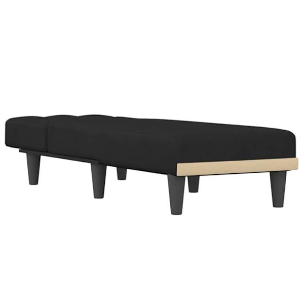 Meridienne chaise longue sisätiloihin kolme muunneltavaa asentoa mustassa sametissa DEC026217 Svart