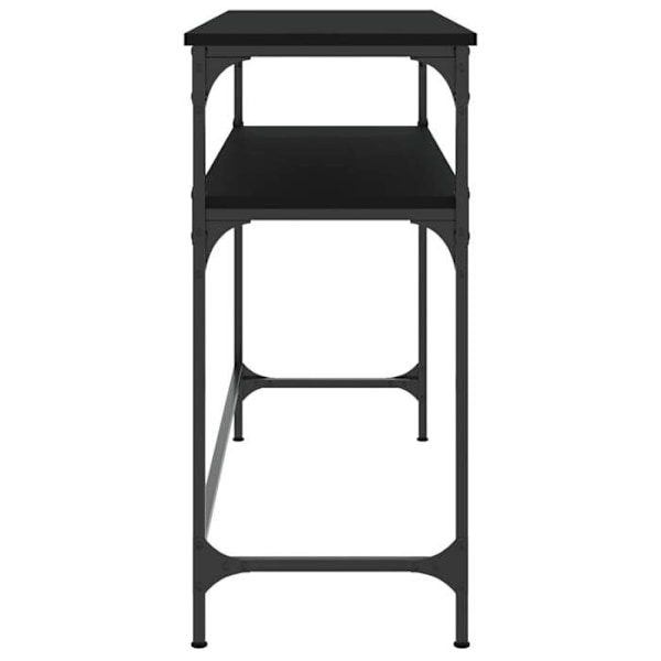 Toiminnallinen ja tyylikäs konsolipöytä hyllyillä 100 x 35,5 x 75 cm mustaa MDF-levyä ja metallia DEC032074 kastanj