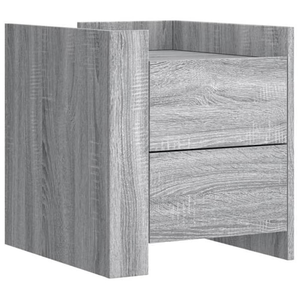 Yöpöytä kahdella laatikolla 45 x 50 x 50 cm harmaata engineering-puuta DEC034673 kastanj