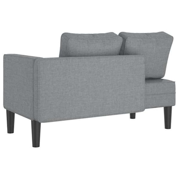 Meridienne chaise longue soffa för inomhus med ljusgrå tyggkuddar DEC026072 Grå