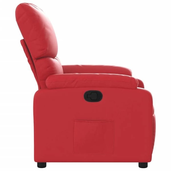 Fauteuil relax TV med komfortabel polstring og manuel vippefunktion i rød PVC DEC028166 Guld