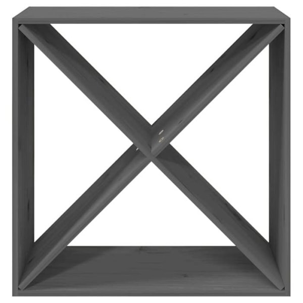 Vinlagerställ för flaskor 62 x 25 x 62 cm av massivt grått furu DEC024430 kastanj