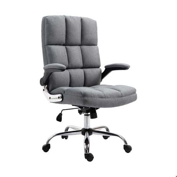 Højdejusterbar, ergonomisk grå stof kontorstol med svingbar base