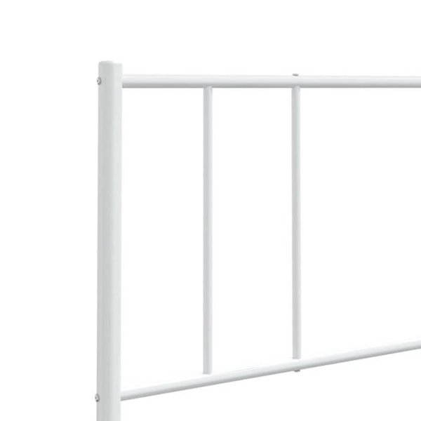 Hovedgærde til seng til soveværelse møbel 120 cm metal hvid TDL0202483 Vit