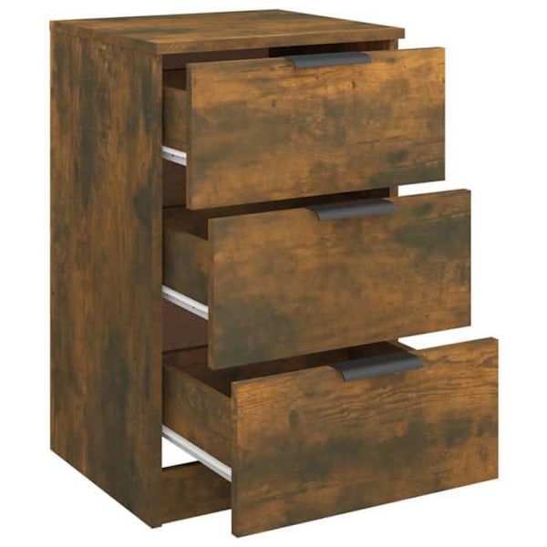 Set med 2 natttyger med 3 lådor 40 x 36 x 65 cm träningegeri färg brun DEC035113 kastanj