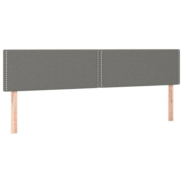 Hovedgærde til soveværelse med LED 180 x 5 x 78/88 cm mørkegrå stof TDL0201101 Grå