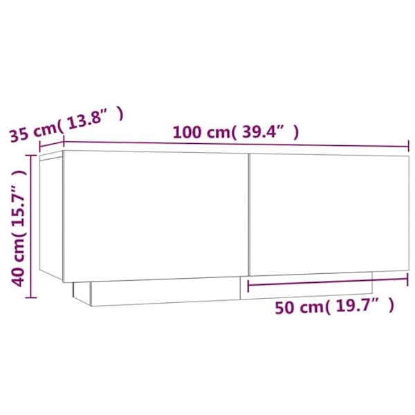Nattbord med opbevaringsplads 100 x 35 x 40 cm brun ingeniørtræ DEC033535 kastanj