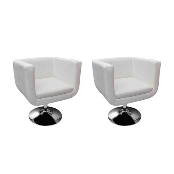 Moderne design loungestole til bar, sæt af 2, hvid PVC hvid DEC026820 Vit