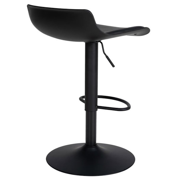 Barstol x4 med justerbar fodstøtte moderne design i sort PVC og sort metal 10_0004500 Metall