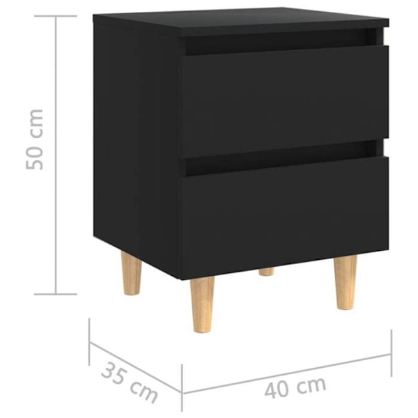 Natteskab med 3 skuffer og ben i fyrretræ 40 x 35 x 50 cm sort ingeniørtræ DEC033262 kastanj