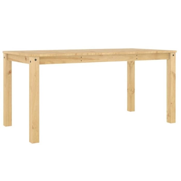 Design enkelt spisebord køkken 160 x 80 x 75 cm massivt fyrretræ egetræ farve DEC036898 kastanj