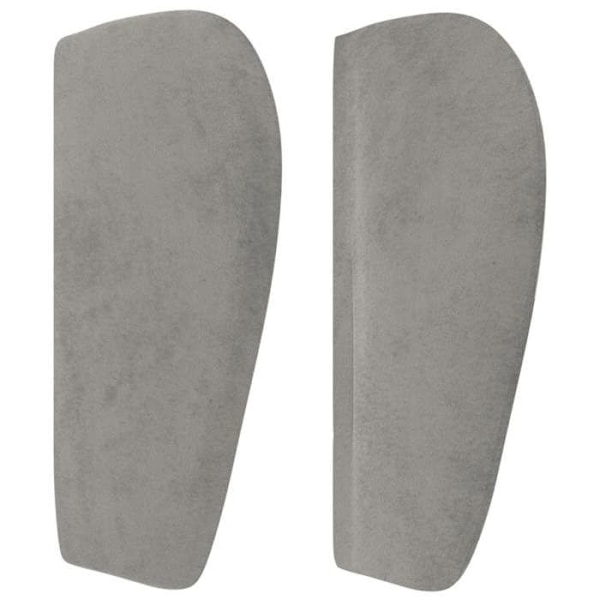 Hovedgærde til soveværelse, polstret møbel med sidelæder 203 x 23 x 78/88 cm lysegrå velourstoff.