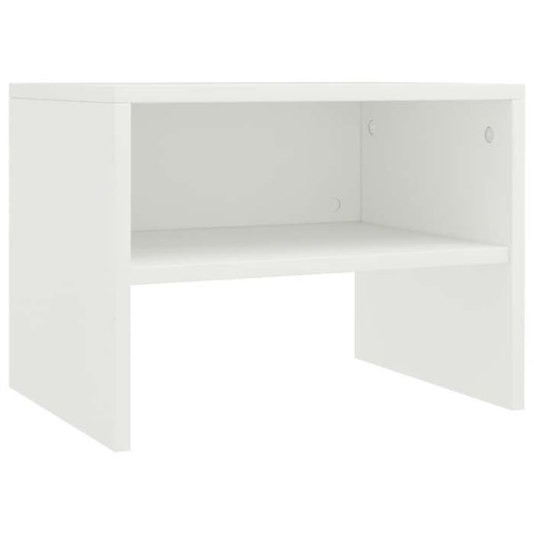 Nattbord med hylde 40 x 30 x 30 cm hvidt ingeniørtræ DEC033331 Vit