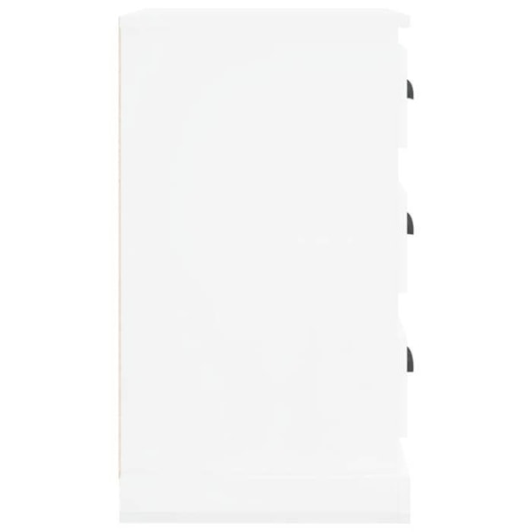 Nattbord med 3 skuffer 39 x 39 x 67 cm hvid højglans ingeniørtræ DEC033442 Vit