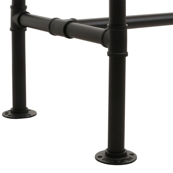 Bistro barbord med metal design, brunt træ og fodstøtte 108x120x61 cm 04_0008519 kastanj