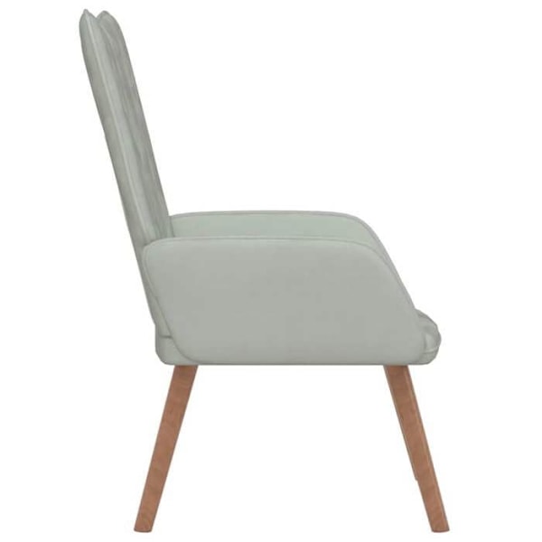 Moderne design loungestol sofa i lys grå fløjl med træben DEC026672 kastanj