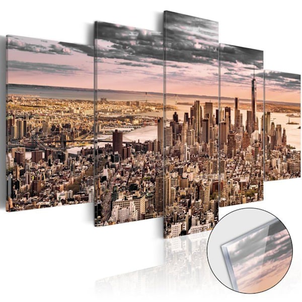 Acrylglas tavlor väggdekoration mönster New York morgonhimmel 5 paneler 100x50 cm TVA110144