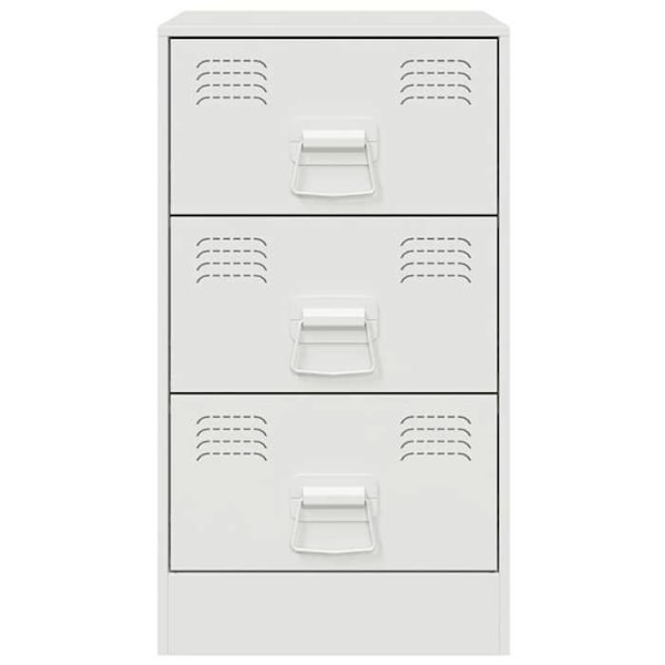Set om 2 nattduksbord med lådor 34,5 x 39 x 62 cm vit stål DEC034855 Vit