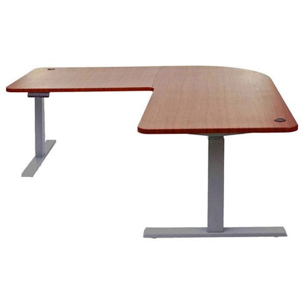 Bureau hjørne skrivebord elektrisk højdejusterbart 178 x 178 cm HDF antracit naturlig 04_0006027 Grå