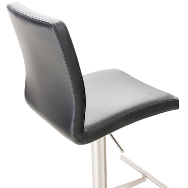 Barstol x1 højdejusterbar og roterbar 360° rund metalplatform sæde i sort PVC 10_0004561 Metall