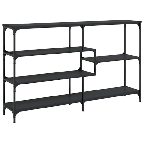 Bordkonsole med funktionelt design og hylder 160 x 32 x 95 cm sort ingeniørtræ og metal DEC032119 kastanj