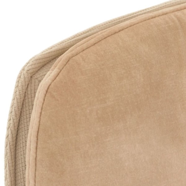 Kaksi pyörivää ruokapöydän tuolia metallijaloilla, beige kangassisustus ja koristeelliset saumat 04_0006620 Beige