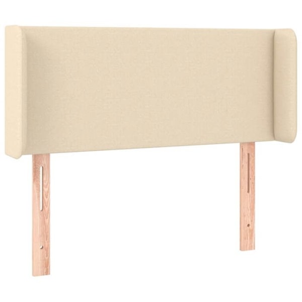 Hovedgærde til seng, soveværelse møbel med LED 93 x 16 x 78/88 creme stof