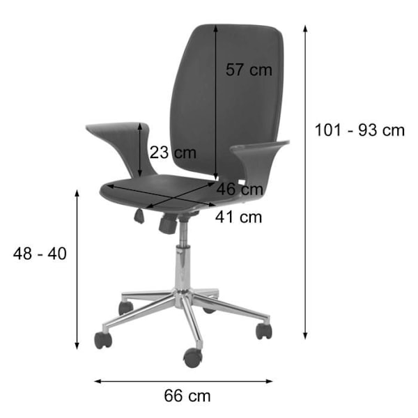Kääntyvä työnantajatuoli synteettisestä materiaalista harmaa kaareva mustalla päällysteellä 360° kierto.