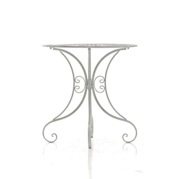 Havebord i smedet jern diameter Ø 70 cm hvid antik MDJ10052