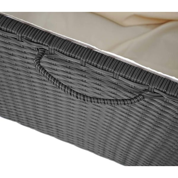 Opbevaringskiste til have i sort polyrotin 63x135x52cm 320l 04_0002575 Svart