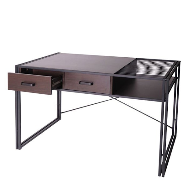 Computer desk - Industrial design - Brown - Straight