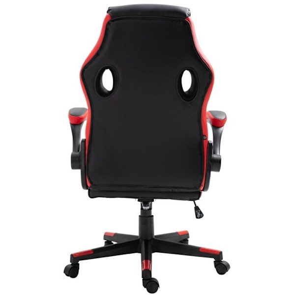 Kontor stol gamer ergonomisk justerbar drejelig rød/sort