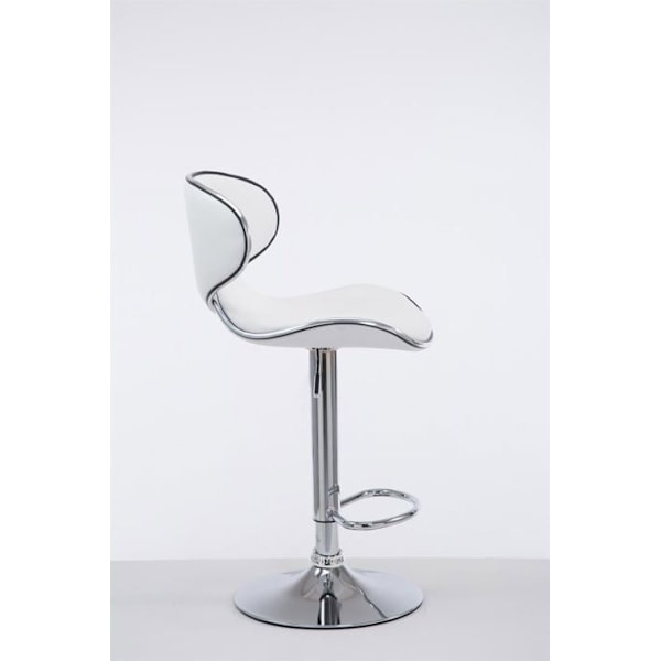 Barstol - Ikke specificeret - Højdejusterbar - Kunstlæder - Forkromet metal - Moderne design Vit