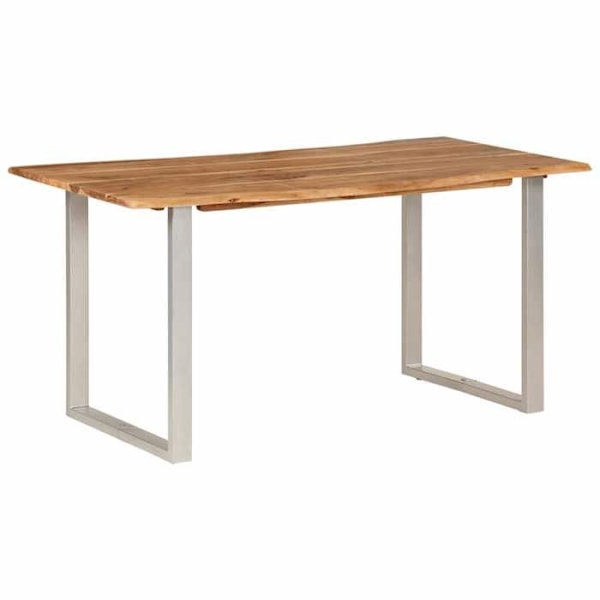Teollinen moderni ruokapöytä 154 x 80 x 76 cm akasiapuusta ja teräksestä DEC036610 kastanj