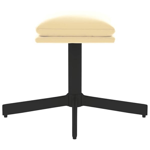 Repose fødder taburet 60 x 60 x 36 cm fløjl creme metal og spånplade DEC030058 Grädde