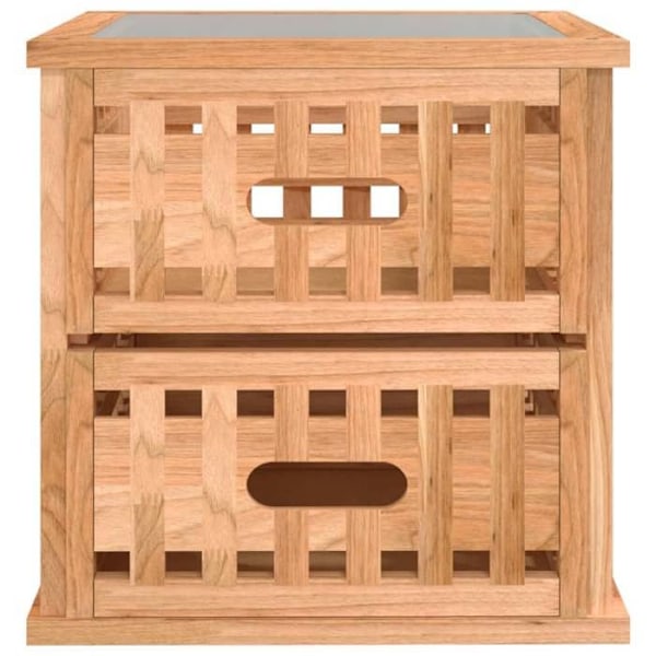 2 kpl yöpyöriä kahdella laatikolla 34 x 34 x 34 cm pähkinäpuusta DEC034746 kastanj