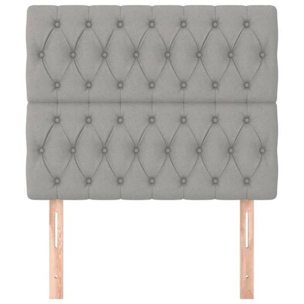 Hovedgærde - Ikke specificeret - 100x78/88 cm - Lys grå stof - Klassisk stil - 2 dele Ljusgrått