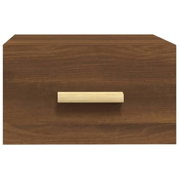 Vægmonteret natbord med skuffe 35 x 35 x 20 cm brunt ingeniørtræ DEC034269 kastanj