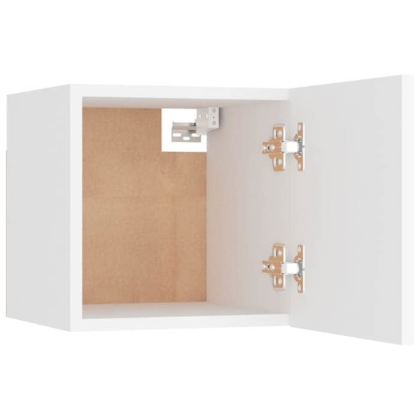 Väggsängbord med stort fack 30,5 x 30 x 30 cm i vitt ingenjörsträ DEC033289 Vit