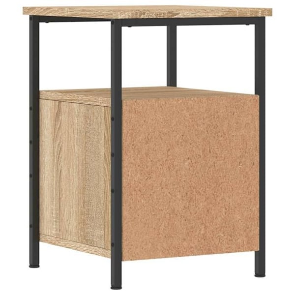 Sæt med 2 natbord med skuffer og hylde 34 x 35,5 x 50cm, trækomposit i egetræ farve og metal DEC035870 kastanj