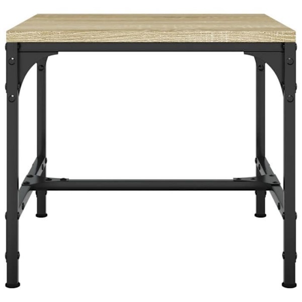 Sæt med 2 sideborde 40 x 40 x 35 cm ingeniørtræ farve eg og stål DEC031309 kastanj