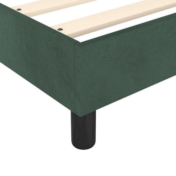 Seng med lameller på ben - TDL - 200x200 cm - Mørkegrøn fløjl - 2 pladser - Samlet Mörkgrön