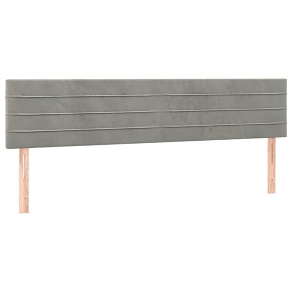 Hovedgavl - Ikke specificeret - 200x78/88 cm - Lys grå velour - Indbygget LED - Moderne design Ljusgrått