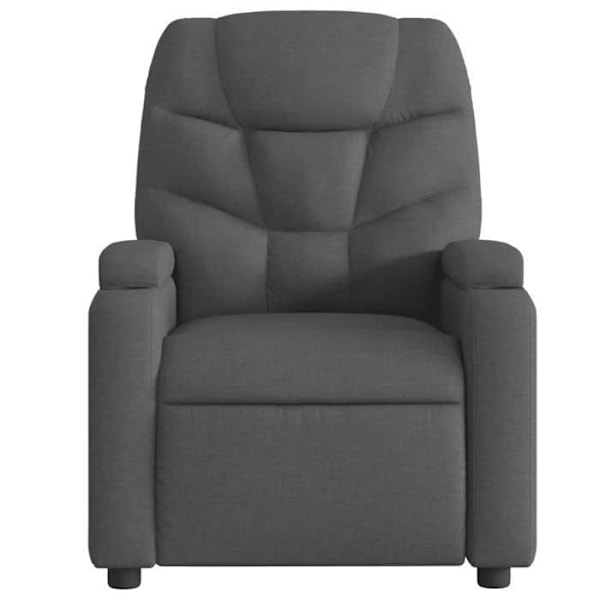 Fauteuil relax TV med komfortabel polstring og manuel hældningsfunktion i mørkegråt stof DEC027941 Grå