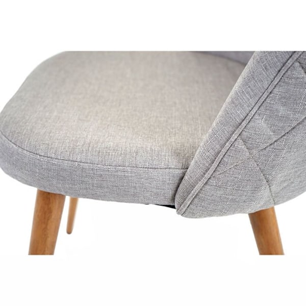 4 kpl design retro vaaleanharmaita kankaisia ruokapöytätuoleja koristeompeleilla selkänojalla