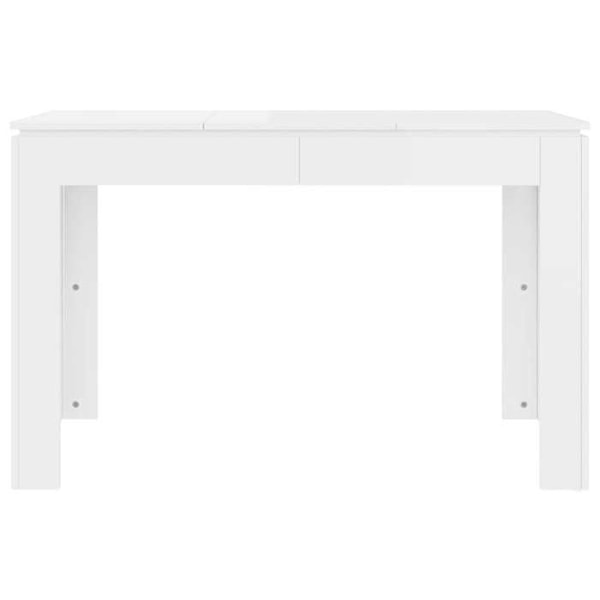 Moderne design spisestuebord 120 x 60 x 76 cm hvid højglans ingeniørtræ DEC036765 Vit